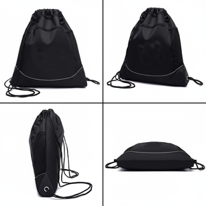 Logo Gym Sack Basketball <b>Backpack</b> Waterproof Sports Drawstring Bag Portable Folding Style - Product Image 4