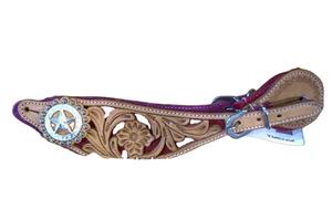 Correas de Espuelas de la Mejor Calidad, Correas de Espuelas Occidentales de Cuero DD de Alta Calidad con Hebilla de Pin, Correas de Espuelas con Conchos Tallados a Mano, Colores Surtidos - Product Image 3