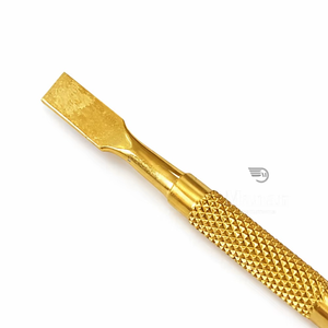 Empujador y Raspador de Cutículas Cuadrado de Lujo, de Acero Inoxidable Dorado, Ligero y Reutilizable, con Mango Doble con Diseño de Diamante, Profesional - Product Image 3
