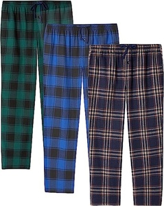 2025 New Design Men Flannel Pajamas <b>Pant</b> Wholesale 3 in 1 Pack Plaid Pyjama <b>Pants</b> Three Men's Sleepwear Trouser - Product Image 2