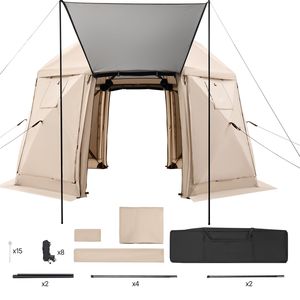 Carpa Gazebo Esférica Plegable de 12x12 pies con 13 Lados, Techo Extraíble y Bolsa de Transporte - Product Image 1