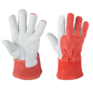 Guantes de soldadura TIG de cuero de cabra para hockey, duraderos, anticorte, transpirables, de alta resistencia, para bomberos, barbacoa, trabajo general - Product Image 5