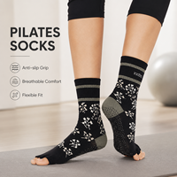 Chaussettes de Pilates pour femmes, antidérapantes, élastiques, respirantes, douces, pour Reformer, Yoga, Barre, entraînement, couleur personnalisée, marque privée