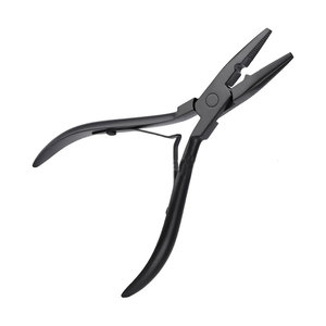 Premium Stainless Steel Hair <b>Extension</b> Plier Black Precision Instrument For Micro <b>Beads</b> And Links Single Unit For Salon - Product Image 1