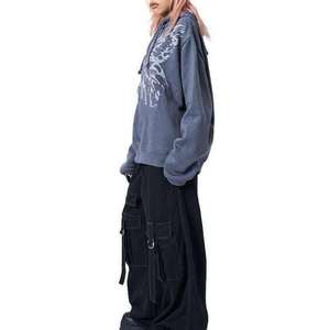 Sweat-shirts et sweats à capuche oversize 100 % coton pour femme, avec logo personnalisé imprimé, style streetwear, épais, pour l'automne/hiver - Product Image 5