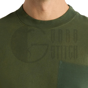 Camiseta Oversize Personalizada con Bolsillo, Algodón Pesado, Hombro Caído, Estilo Urbano, Fabricante OEM ODM, Venta al por Mayor - Product Image 2