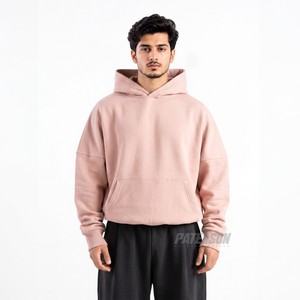 Sweat à capuche personnalisé en molleton de coton épais 500 GSM, coupe décontractée, streetwear contemporain pour marques de boutiques - Product Image 3