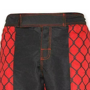 Men's MMA Fight Shorts Red <b>Black</b> Chain Link Print Quick Dry BJJ Grappling Trunks Muay Thai Kickboxin Sports Training Gear Shirts - Product Image 3