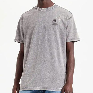 Vêtements de mode de haute qualité, tissu doux, confortable, look usé, t-shirts pour hommes effet délavé pour un style urbain quotidien. - Product Image 1