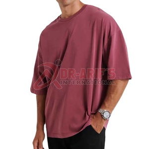 High Quality <b>Acid</b> Washed Heavyweight Boxy T-Shirt Customizable Vintage <b>Drop</b> Shoulder Hip Hop Oversized Cotton T-Shirt - Product Image 2