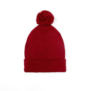 Bonnet bébé style mignon multicolore en tricot 100% coton, chaud et respirant pour l'hiver, unisexe, avec pompon, couleur unie - Product Image 2