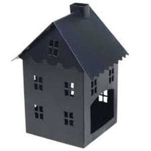 Portavelas Decorativo de Metal Negro Moderno con Forma de Casa, Accesorio de Hierro para Velas de Té, Decoración Festiva para el Hogar y Navidad - Product Image 3