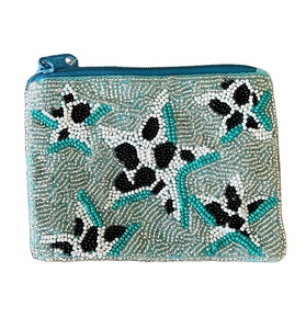 Hand made luxury high quality beaded multi color with color customized choice <b>Stars</b> design coin pouch hand embroidery design - Product Image 4