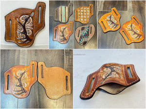 Hot-Selling Wholesale 2025 RTS Hand <b>Tooled</b> <b>Leather</b> Knife Sheath for <b>Belts</b> Premium Quality Luxury Genuine <b>Leather</b> Knife Covers - Product Image 3