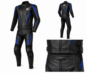 X Standard Two-Piece Leather Motorcycle <b>Suit</b> | Black <b>Red</b> Gray | X Logo | OEM ODM Manufacturer | Premium Design | Racing Wear - Product Image 6