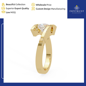 Best in Selling Customizable Handcrafted VVS Clarity 925 Sterling <b>Silver</b> <b>Solitaire</b> Diamond <b>Rings</b> from India at Bulk Price - Product Image 3
