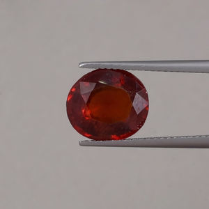 Hessonite rouge naturelle en vrac, 4,98 carats, taille 11,5x10mm, vente en gros |   Cire/huile de qualité supérieure certifiée IGI pour la fabrication de bijoux - Product Image 1