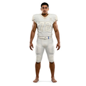 Men's American Football Jersey Set Sleeveless V-<b>Neck</b> <b>Padded</b> Mesh Uniform 72 White Athletic Fit All Seasons 100% Polyester Short - Product Image 1