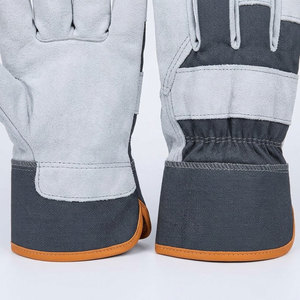 Gants de travail robustes en cuir de vachette pleine fleur, antidérapants, résistants à la chaleur, avec manchette de sécurité, pour jardinage et protection industrielle - Product Image 6