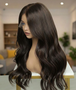 Perruque frontale HD en dentelle naturelle noire de qualité supérieure, cheveux humains vierges brésiliens, longue et ondulée pour femmes - Product Image 3