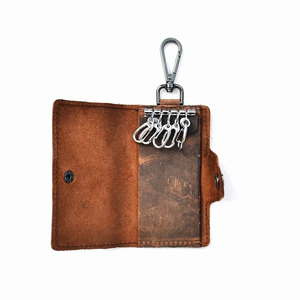 Handmade leather minimalist organizer offering secure storage for keys and cards luxury leather key organizer key chain <b>wallets</b> - Product Image 4
