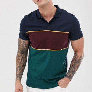 Men's Color Blocked Short Sleeve Polo Shirt Cotton Oxford Fabric Casual Style Breathable Regular Fit Woven Design - Product Image 5