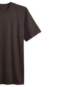 เสื้อยืดคอกลมแขนสั้นสีดำสำหรับผู้ชาย ทรงปกติ ผ้าเรียบ ไม่มีลาย - Product Image 5