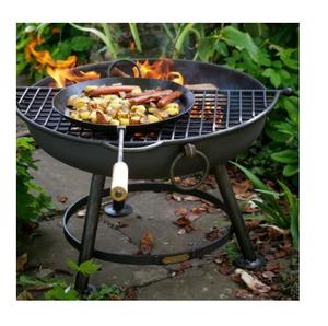 Brasero de metal negro para leña con cubierta impermeable redonda para exteriores, ideal para jugar al póker. - Product Image 5