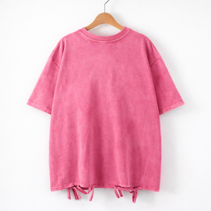 Camisetas de 380 g/m² con lavado ácido para mujer, transpirables, personalizadas, informales de verano, lisas, extragrandes, para chica, al por mayor - Product Image 1