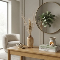 Lot de 3 paniers muraux tressés modernes style bohème, en jonc de mer naturel blanc, décoratifs, faits à la main, pour intérieur/extérieur Tya