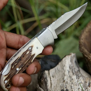 Couteau pliant unique fait main en acier inoxydable 2026 avec magnifique manche en os, couteau de survie, outils personnalisables pour hommes. - Product Image 5