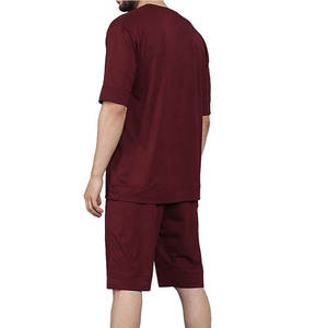 Ensemble T-shirt et short en toile pour homme, personnalisable avec logo, respirant, séchage rapide, couleur contrastée, deux pièces, 100 % coton, best-seller - Product Image 3