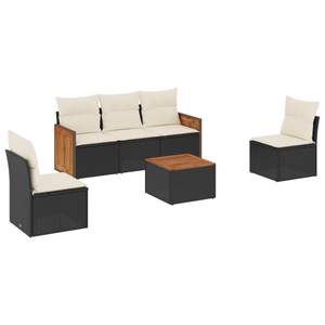 Conjunto de Sofás Modulares Grandes de Ratán PE Negro para Jardín, Muebles de Exterior Elegantes y Duraderos - Product Image 2
