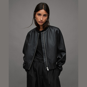 Chaqueta de Cuero Ecológica para Mujer, con Cierre y Detalles de Piel, Estilo Casual de Invierno, Chaqueta de Cuero Genuino para Mujer - Product Image 1