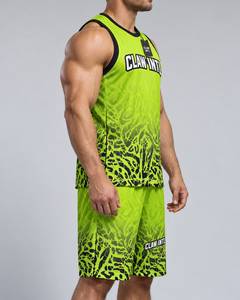 Conjunto de Uniforme de Baloncesto Unisex Claw Intl Verde Lima y Negro con Estampado Digital, Transpirable, de Poliéster, para Adultos, con Tecnología de Detección de Agujas, Sin Costuras - Product Image 2