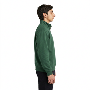 Sweat-shirt personnalisé pour homme à col montant zippé, en molleton de coton, coupe ample, style décontracté, athlétique et streetwear - Product Image 2