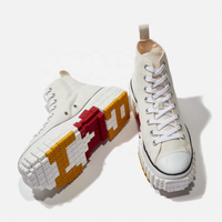 Chaussures décontractées en toile à semelle épaisse, style marche, design personnalisé