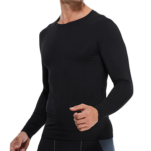 Men's Black <b>Long</b> <b>Sleeve</b> Compression Shirt Spandex Polyester Knitted Fit Athletic Wear men hospital <b>undershirts</b> For Sale - Product Image 4