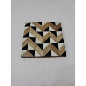 Posavasos de madera con diseño de té de mesa Natural, alfombrillas cuadradas rústicas hechas a mano/almohadillas, Material de resina, tamaño estándar, súper único - Product Image 2