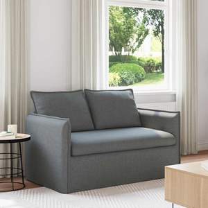 Sofá de tela para sala de estar, color gris oscuro, 53.54 x 32.28 x 33.46 pulgadas - Product Image 1