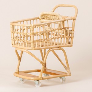 Carrito de supermercado hecho a mano de ratán de diseño personalizado carrito de compras barato al por mayor - Product Image 2