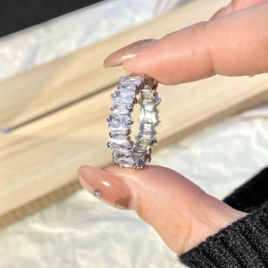 Thick Diamond Eternity Band <b>Stack</b> with Shining Baguette Marquise Stones Crafted Bold Luxury Hip Hop Jewelry <b>Silver</b> Plated Unisex - Product Image 1
