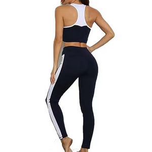 Ensemble de yoga pour femmes de haute qualité, léger, sans manches, avec impression de logo personnalisée, vêtements de fitness pour la salle de sport, ensembles de yoga en tissu spandex - Product Image 2