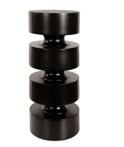 Mesa de Centro Redonda Negra Moderna, Mesa Auxiliar de Madera, Mueble Decorativo para Sala de Estar - Product Image 2