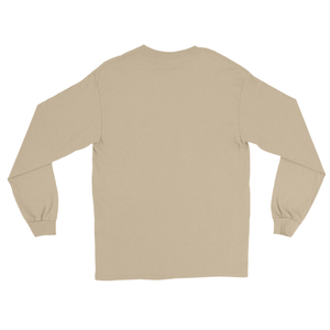 T-shirt unisexe à manches longues kaki avec broderie graphique, col rond, décontracté, en mélange de coton, pour un usage quotidien et une mode décontractée - Product Image 2