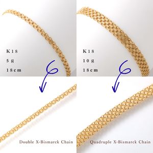 18K Real Gold Hallmark Kihei & Bismarck Chain Jewelry Set Unisex Solid 18kt Yellow Gold Necklace Link Chain <b>for</b> <b>Men</b> Women - Product Image 3