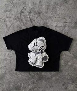 High Quality 300gsm Crop Length T-<b>shirt</b> 100% Cotton Streetwear Oversized T <b>shirt</b> Blank Boxy Fit Tee Custom Logo T <b>Shirt</b> for Men - Product Image 5