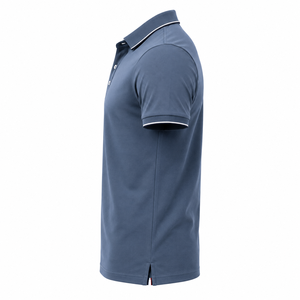 เสื้อโปโลพรีเมียมผู้ชาย แขนสั้น ผ้าคอตตอนผสม สวมใส่สบาย ระบายอากาศได้ดี รับผลิตตามสั่ง สีและขนาดตามต้องการ รับผลิตแบบ OEM ODM - Product Image 3