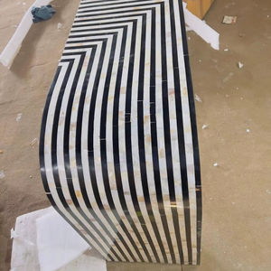 Table console décorative en nacre, meuble de luxe, table en bois MOP, table console pour l'aménagement d'espace, artisanat en résine - Product Image 1