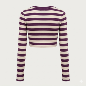 Camiseta Casual de Poliéster para Mujer, Personalizada, de Verano, con Rayas Blancas, Corte Ajustado, Manga Larga, Transpirable, de Secado Rápido y Ligera - Product Image 2